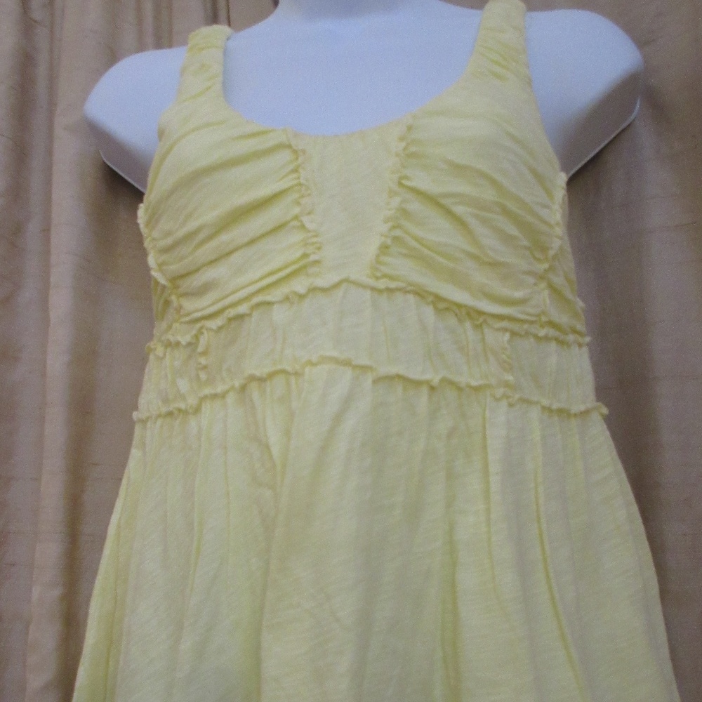 Anthropologie Ric Rac Pale Yellow Ruffled Shirt Sm